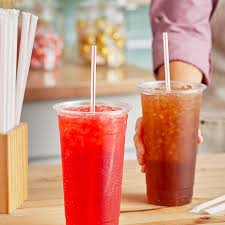 WRAPPED JUMBO STRAWS, 10 1/4",  PLASTIC, WHITE W/ RED STRIP,
