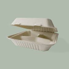 9 X 9 /  BIODEGRADABLE MOLDED FIBER HINGED TRAY (200/CS)