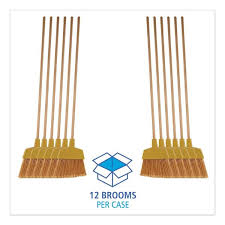 BOARDWALK YELLOW ANGLE BROOM /  53" WOODEN HANDLE (EACH)