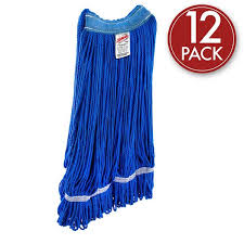 MOP HEAD / LOOPED END / BLUE / MEDIUM / 24 OZ [12/CS]
