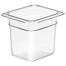 1/6 SIZE CLEAR POLYCARBONATE 6 INCH DEEP FOOD PAN (EACH)