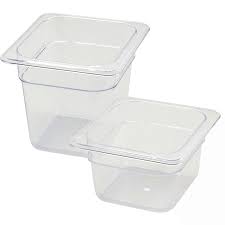 1/6 SIZE CLEAR POLYCARBONATE 4" FOOD PAN (EACH)