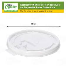 FLAT HOT CUP LID / WHITE (10/100/1,000)