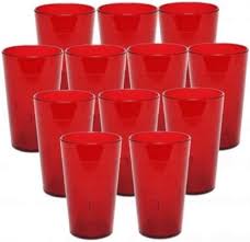 20 OZ RED STACKABLE PEBBLED TUMBLERS -12PK