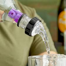 1.125 OZ. CLEAR SPOUT / PURPLE TAIL MEASURED LIQUOR POURER