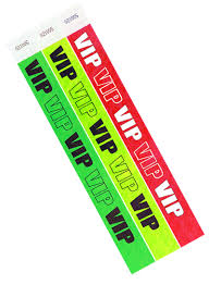 NEON RED/WHITE VIP NUMBERED WRISTBANDS - BOX