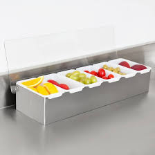 6 PINT CONDIMENT HOLDER FRUIT TRAY / STAINLESS STEEL (EACH)
