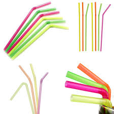 STRAWS - 200 PACK 17 INCH BEND ABLE NEON STRAW