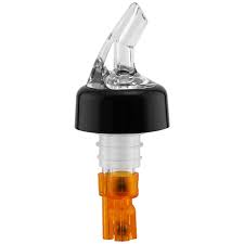.5 OZ. CLEAR SPOUT / ORANGE TA IL MEASURED LIQUOR POURER WITH