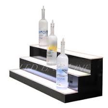 LIQUOR SHELF / 3 TIER / BLACK / MULTI COLOR LED'S / 36"