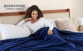 OXFORD MICROPLUSH FLEECE BLANKET / NAVY BLUE / QUEEN /