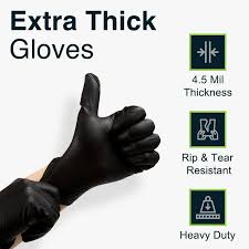SPO / EXTRA LARGE NITRILE GLOVE / BLACK / HEAVY DUTY 5