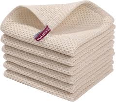 KITCHEN DISH CLOTH / 100% COTTON / TAN / 12 X 12 (DOZEN)