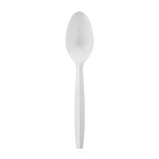 PLASTIC TEASPOON / WHITE /  MEDIUM WEIGHT / 1,000 PER CASE
