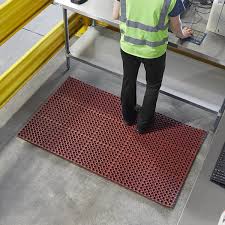 3' x 5' GREASE RESISTANT RED RUBBER ANTI-FATIGUE FLOOR MAT