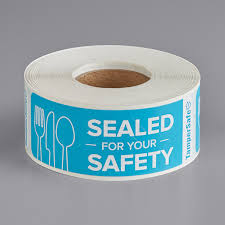 3" ROUND / BLUE TAMPER EVIDENT SEALED FOR YOUR SAFETY LABELS