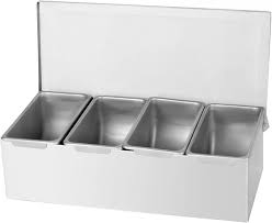 4 PINT CONDIMENT HOLDER FRUIT  TRAY / STAINLESS STEEL (EACH)