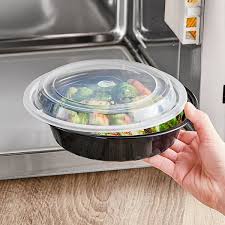 24 OZ. BLACK 7 1/4" ROUND MICROWAVABLE HEAVY WEIGHT