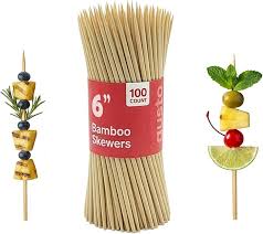 6" ROUND ECO FRIENDLY BAMBOO SKEWER / 1,000 PACK [PACK]