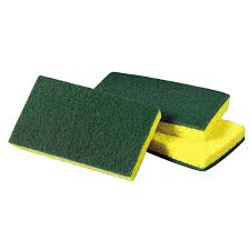 HALF SPONGE / SCRUB/SCOUR YELLOW/GREEN (300/CS)