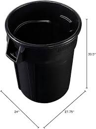 TUFF CAN RECEPTACLE; 44 GALLON , BLACK