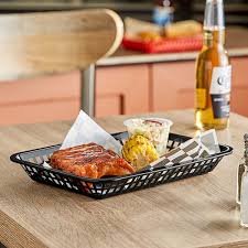 FAST FOOD BASKET / 12" X 8 1/2" X 1 1/2" / BLACK /