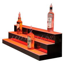LIQUOR SHELF / 3 TIER / BLACK / MULTI COLOR LED'S / 36"