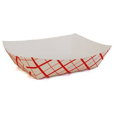 #500 RED CHECK FOOD TRAY / 500 PER CASE