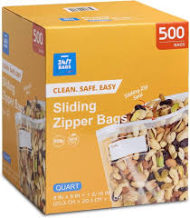 ZIP STORAGE BAG / QUART / 2 MIL / 7" X 8" / CLEAR (500/BOX