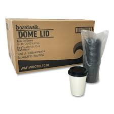 HOT CUP LID / BLACK / FITS 10-20 OZ BOARDWALK HOT CUP