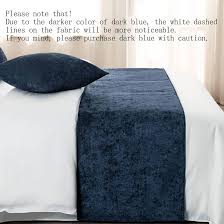 CHENILLE BED SCARF / KING / 26 X 108 / POISED NAVY