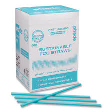 5" SIP STIR STRAWS / MARINE BIODEGRADABLE / OCEAN BLUE /