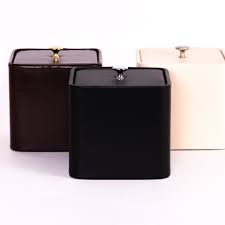 3 QUART LEATHER SQUARE GLAMOUR COLLECTION ICE BUCKET WITH LID