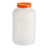 2 QT. WHITE POUR BOTTLE WITH ORANGE SPOUT AND CAP