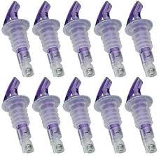 1.125 OZ. CLEAR SPOUT / PURPLE TAIL MEASURED LIQUOR POURER