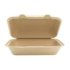 9 X 6 /  BIODEGRADABLE MOLDED FIBER HINGED TRAY (250/CS)