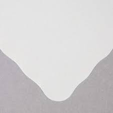 10" X 14" OFF-WHITE COLORED PAPER PLACEMAT WITH SCALLOPED
