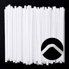 8" FLEXIBLE WRAPPED STRAWS / WHITE (20/500/10,000)