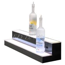 LIQUOR SHELF / 2 TIER / BLACK / MULTICOLOR LED'S / 36"