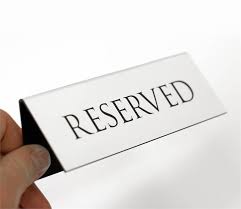 RESERVED / TABLETOP SIGN / STAMPED (EACH)