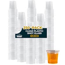 1.5 OZ THICK PLASTIC SHOT CUPS WITH 1.25 OZ POUR LINE /