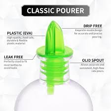 GREEN PLASTIC POUR SPOUTS (DOZEN)