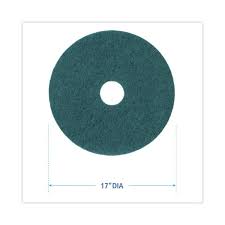 HEAVY-DUTY GREEN SCRUBBING FLOOR PADS / 17" DIAMETER