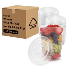 PET FLAT STRAW SLOT LID / FITS  12-24 OZ PET CUPS (10/100/1,0