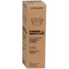 WHITE FLUTED BAKING CUP / 2 X 1.25 (10,000/CS)