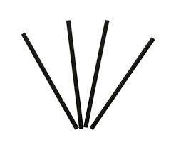 5.75" JUMBO STRAW / BLACK /  UNWRAPPED (50/250/12,500)