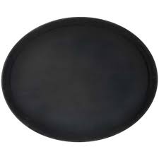 SERVING TRAY / CORK LINED / BLACK / 13" DIAMETER (EACH)