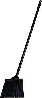10" ANGLED BROOM WITH BLACK FLAGGED BRISTLES AND 45 1/4"