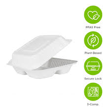9 X 9 /  BIODEGRADABLE PFAS FREE MOLDED FIBER HINGED TRAY