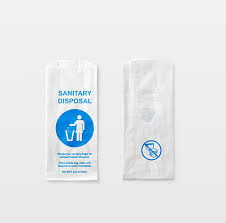 SANITARY DISPOSAL BAGS / WHIT EITH BLUE INK PRINT (1,000/CS)